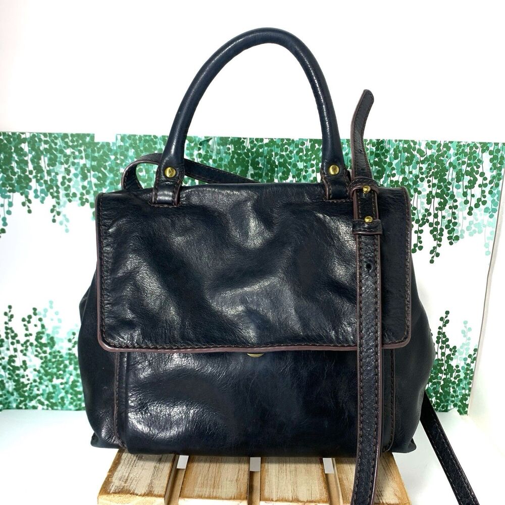 HOBO Black Leather Top-Handle Crossbody Bag